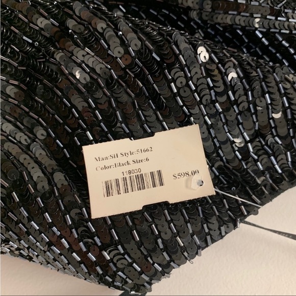 Sherri Hill Style 51662 High Slit Two Piece Sequin Dress Size 6 - Picture 6 of 7